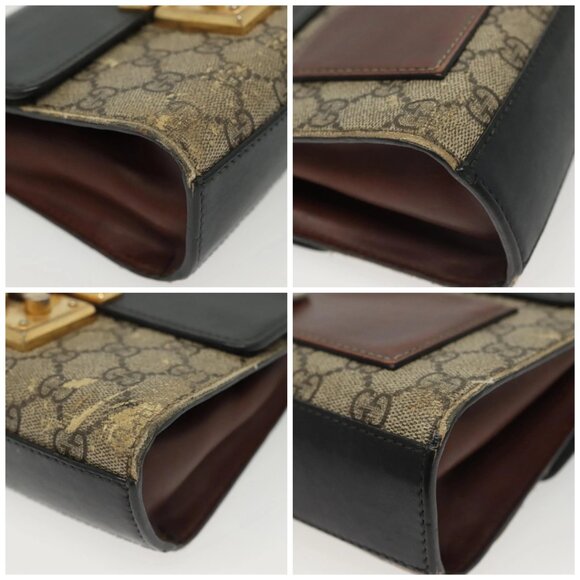 GUCCI GG Supreme Chain Shoulder Bag PVC Beige Gold 409487 Auth bs29070 - Picture 14 of 16